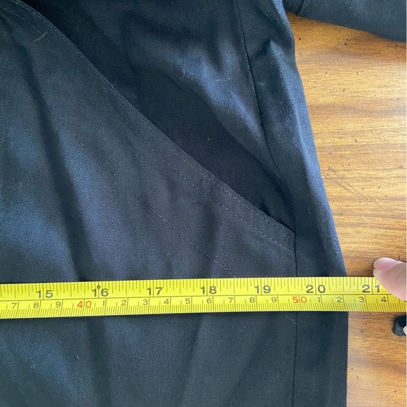 Vintage 1980’s Foxy Lady black cotton twill cinched waist pencil skirt Dress - Picture 14 of 15